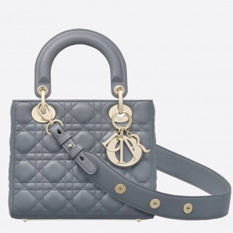 Dior My Lady Dior Bag In Grey Lambskin Dior My Lady Dior Bag In Grey Lambskin