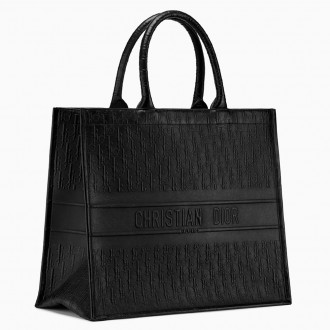Dior Book Tote Bag In Black Oblique Embossed Calfskin Dior Book Tote Bag In Black Oblique Embossed Calfskin