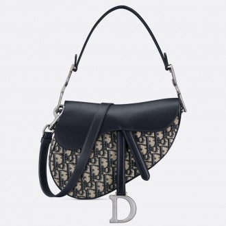Dior Saddle Bag with Strap in Oblique and Calfskin Dior Saddle Bag with Strap in Oblique and Calfskin