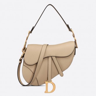 Dior Saddle Bag with Strap in Sand Grained Calfskin Dior Saddle Bag with Strap in Sand Grained Calfskin