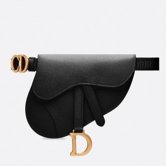 Dior Saddle Belt Bag In Black Grained Calfskin Dior Saddle Belt Bag In Black Grained Calfskin