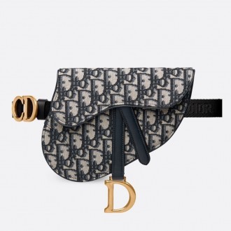 Dior Saddle Belt Bag In Blue Oblique Canvas Dior Saddle Belt Bag In Blue Oblique Canvas