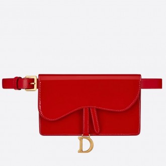 Dior Saddle Belt Bag In Red Patent Leather Dior Saddle Belt Bag In Red Patent Leather