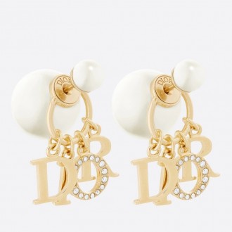 Dior Tribales Earrings In Gold Metal Pearls and Crystals Dior Tribales Earrings In Gold Metal Pearls and Crystals