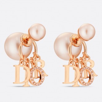 Dior Tribales Earrings In Rose Gold Metal Pearls and Crystals Dior Tribales Earrings In Rose Gold Metal Pearls and Crystals