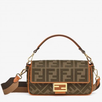 Fendi Baguette Medium Bag In Green Denim Fendi Baguette Medium Bag In Green Denim