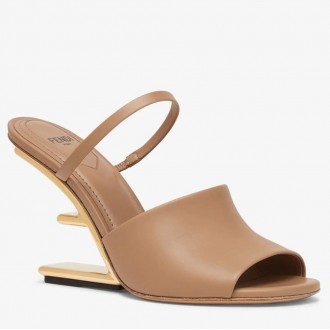 Fendi First Sandals 95mm In Light Brown Calfskin Fendi First Sandals 95mm In Light Brown Calfskin