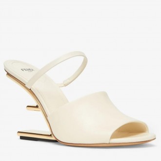 Fendi First Sandals 95mm In White Calfskin Fendi First Sandals 95mm In White Calfskin