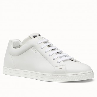 Fendi Men's Lace-up Sneakers In White Leather Fendi Men's Lace-up Sneakers In White Leather