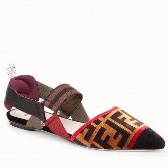 Fendi Multicolour Fabric Sabots Flat Sandals Fendi Multicolour Fabric Sabots Flat Sandals