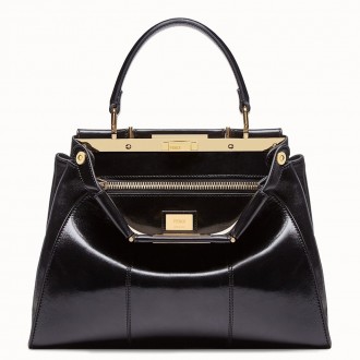 Fendi Peekaboo Medium Bag In Black Lambskin