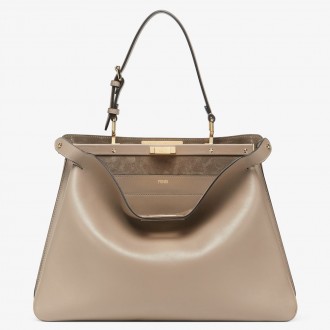 Fendi Peekaboo Soft Large Bag in Dove Gray Calfskin