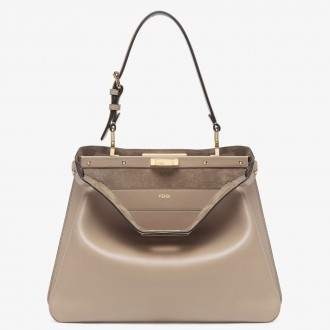 Fendi Peekaboo Soft Medium Bag in Dove Gray Calfskin