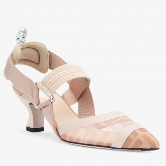 Fendi Pink Mesh Colibri Slingbacks 55mm Pumps Fendi Pink Mesh Colibri Slingbacks 55mm Pumps