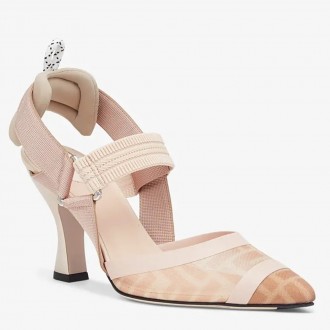 Fendi Pink Mesh Colibri Slingbacks 85mm Pumps Fendi Pink Mesh Colibri Slingbacks 85mm Pumps