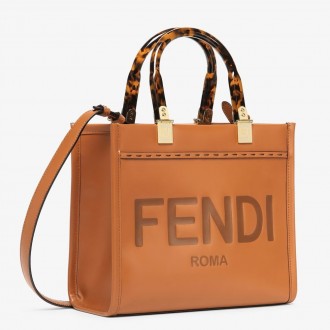 Fendi Sunshine Small Tote Bag In Brown Calfskin Fendi Sunshine Small Tote Bag In Brown Calfskin