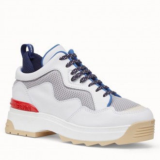 Fendi T-Rex Sneakers In White Calfskin And Technical Fendi T-Rex Sneakers In White Calfskin And Technical