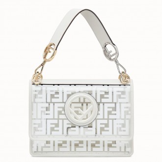 Fendi White Kan I F Bag In Transparent PU Fendi White Kan I F Bag In Transparent PU