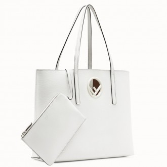 Fendi White Leather Logo Shopper Bag Fendi White Leather Logo Shopper Bag