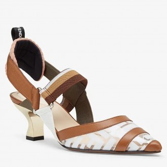 Fendi White PU Colibri Slingbacks 55mm Pumps Fendi White PU Colibri Slingbacks 55mm Pumps