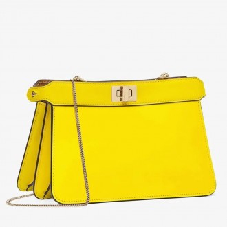 Fendi Yellow Peekaboo ISeeU Pochette Bag Fendi Yellow Peekaboo ISeeU Pochette Bag