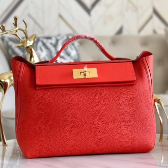 Hermes 24/24 29 Bag In Red Clemence Calfskin Hermes 24/24 29 Bag In Red Clemence Calfskin