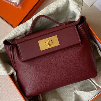 Hermes 24/24 Mini 21 Handmade Bag in Rouge H Evercolor Leather Hermes 24/24 Mini 21 Handmade Bag in Rouge H Evercolor Leather