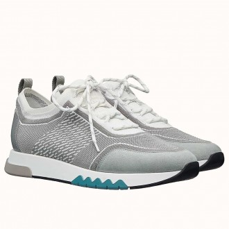 Hermes Addict Sneakers In Grey Knit Hermes Addict Sneakers In Grey Knit