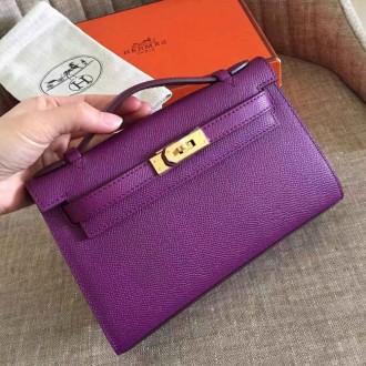 Hermes Anemone Kelly Pochette Epsom Handmade Bag Hermes Anemone Kelly Pochette Epsom Handmade Bag