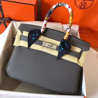 Hermes Ardoise Birkin 30cm Clemence Handmade Bag Hermes Ardoise Birkin 30cm Clemence Handmade Bag