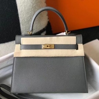 Hermes Ardoise Epsom Kelly 25cm Sellier Bag GHW Hermes Ardoise Epsom Kelly 25cm Sellier Bag GHW