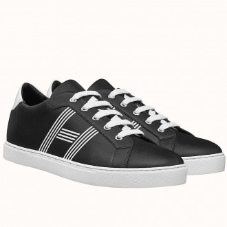 Hermes Avantage Sneakers In Black Calfskin Hermes Avantage Sneakers In Black Calfskin