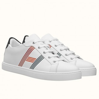 Hermes Avantage Sneakers In Multicolore Blanc Calfskin Hermes Avantage Sneakers In Multicolore Blanc Calfskin