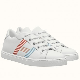 Hermes Avantage Sneakers In Multicolore White Calfskin Hermes Avantage Sneakers In Multicolore White Calfskin