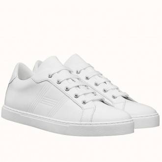 Hermes Avantage Sneakers In White Calfskin Hermes Avantage Sneakers In White Calfskin