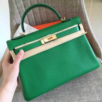 Hermes Bamboo Clemence Kelly Retourne 32cm Handmade Bag Hermes Bamboo Clemence Kelly Retourne 32cm Handmade Bag