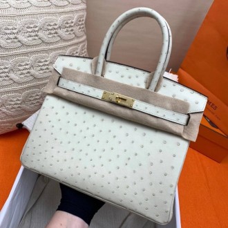 Hermes Beton Birkin 30cm Ostrich Handmade Bag Hermes Beton Birkin 30cm Ostrich Handmade Bag