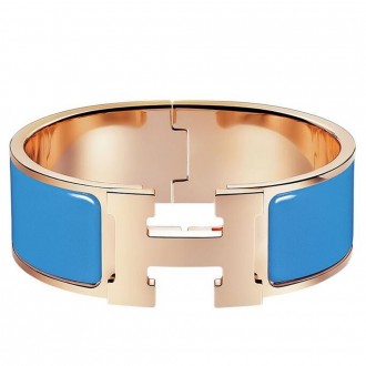 Hermes Blue Enamel Clic Clac H PM Bracelet Hermes Blue Enamel Clic Clac H PM Bracelet