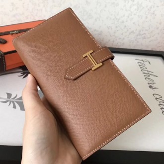 Hermes Brown Epsom Bearn Gusset Wallet Hermes Brown Epsom Bearn Gusset Wallet