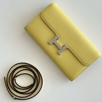 Hermes Constance To Go Wallet in Jaune Poussin Epsom Calfskin Hermes Constance To Go Wallet in Jaune Poussin Epsom Calfskin
