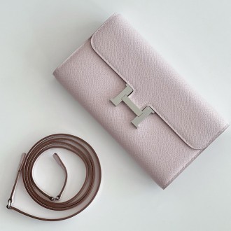 Hermes Constance To Go Wallet in Mauve Pale Epsom Calfskin Hermes Constance To Go Wallet in Mauve Pale Epsom Calfskin