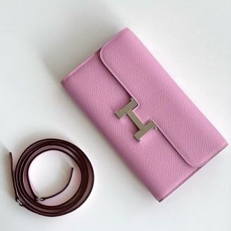 Hermes Constance To Go Wallet in Mauve Sylvestre Epsom Calfskin Hermes Constance To Go Wallet in Mauve Sylvestre Epsom Calfskin