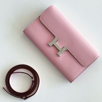 Hermes Constance To Go Wallet in Pink Epsom Calfskin Hermes Constance To Go Wallet in Pink Epsom Calfskin