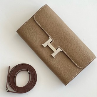 Hermes Constance To Go Wallet in Taupe Epsom Calfskin Hermes Constance To Go Wallet in Taupe Epsom Calfskin