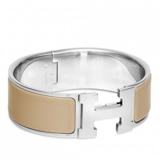 Hermes Etoupe Enamel Clic Clac H PM Bracelet Hermes Etoupe Enamel Clic Clac H PM Bracelet