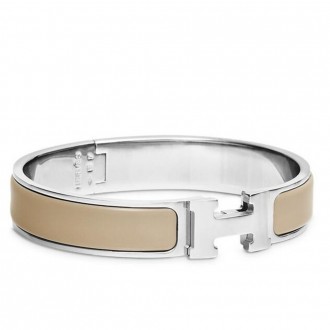 Hermes Etoupe Enamel Clic H PM Bracelet Hermes Etoupe Enamel Clic H PM Bracelet
