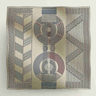 Hermes Grey Dressage Tressage Shawl 140 Hermes Grey Dressage Tressage Shawl 140