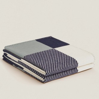 Hermes H Riviera Blanket in Marine Wool and Cashmere Hermes H Riviera Blanket in Marine Wool and Cashmere