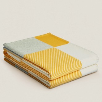 Hermes H Riviera Blanket in Yellow Wool and Cashmere Hermes H Riviera Blanket in Yellow Wool and Cashmere