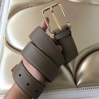 Hermes Lennox 40 MM Belt In Etoupe Epsom Leather Hermes Lennox 40 MM Belt In Etoupe Epsom Leather